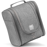 Medium Collapsible Hanging Toiletry Bag - Quartz Gray (Beige Interior)