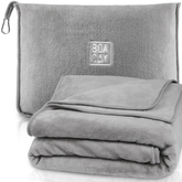Plain Packable Travel Blanket - Gray