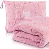 Bunny Packable Travel Blanket - Pink