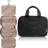 Medium Foldable Hanging Toiletry Bag - Panther Black (Dark Interior)