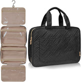 Large Foldable Hanging Toiletry Bag - Panther Black (Dark Interior)