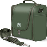 Extra-Large Collapsible Hanging Toiletry Bag - Olive Green (Gray Interior)