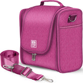Extra-Large Collapsible Hanging Toiletry Bag - Cerise Pink (Gray Interior)