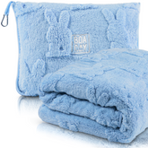 Bunny Packable Travel Blanket - Baby Blue