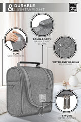 Small Collapsible Hanging Toiletry Bag - Quartz Gray