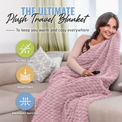 Honeycomb Packable Travel Blanket - Pink