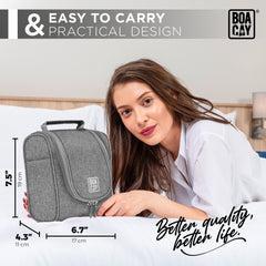 Small Collapsible Hanging Toiletry Bag - Quartz Gray