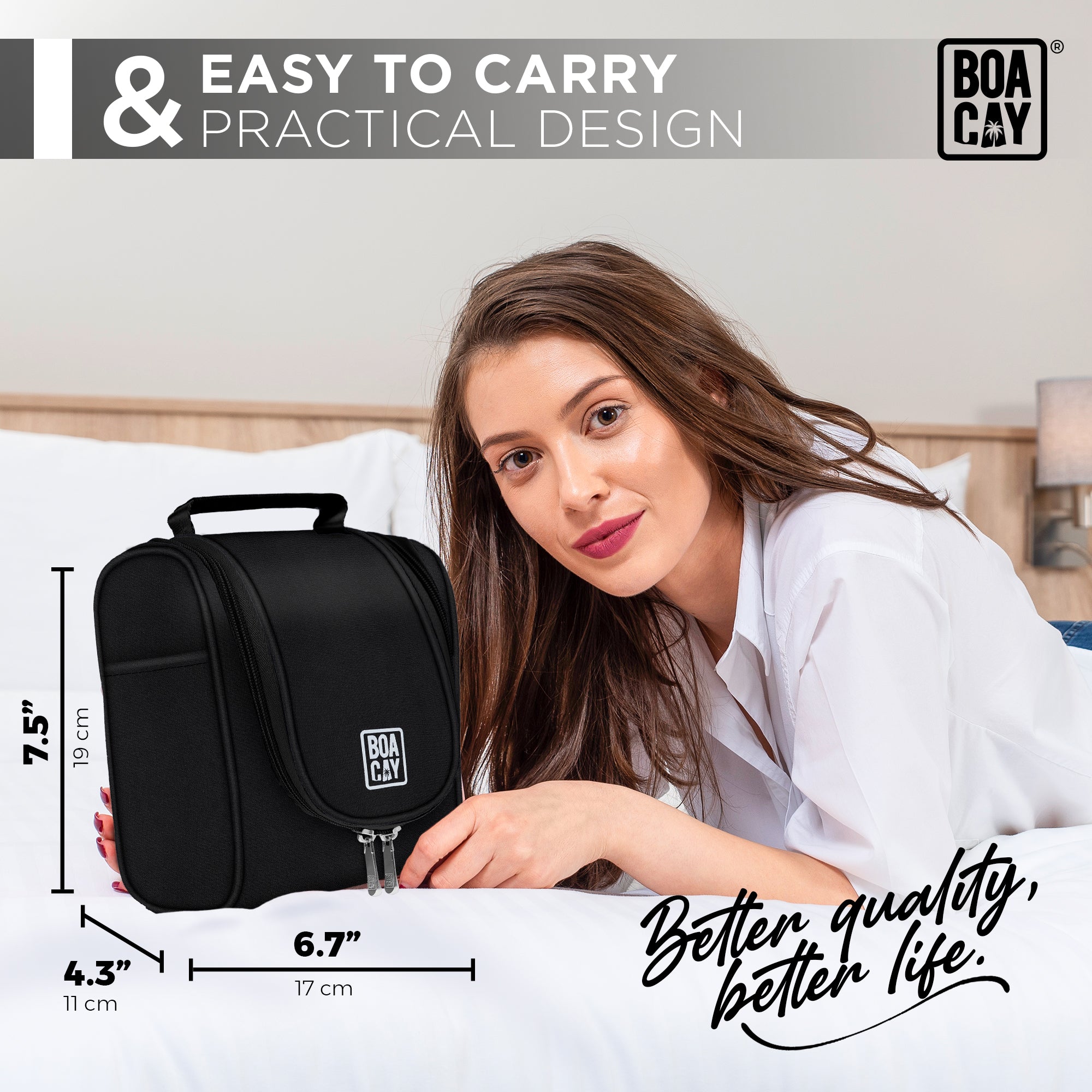 boracay premium hanging travel toiletry bag Cocoon Kit Minimalist Hang it neatly in your bathroom or closet Boacay Extra Large Hanging Travel