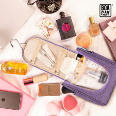 Small Collapsible Hanging Toiletry Bag - Wild Purple