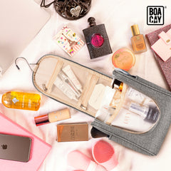 Small Collapsible Hanging Toiletry Bag - Quartz Gray