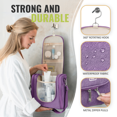 Extra-Large Collapsible Hanging Toiletry Bag - Wild Purple