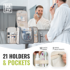 Extra-Large Collapsible Hanging Toiletry Bag - Quartz Gray