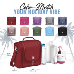 Extra-Large Collapsible Hanging Toiletry Bag - Wine Red