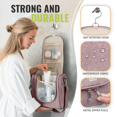 Extra-Large Collapsible Hanging Toiletry Bag - Coffee with Milk Brown
