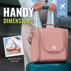 Extra-Large Collapsible Hanging Toiletry Bag - Dusty Rose