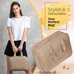 Large Foldable Hanging Toiletry Bag - Camel Brown