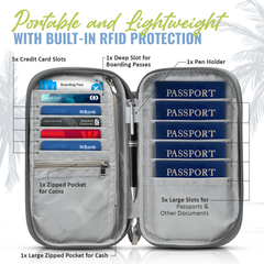 Document Organizer & Wallet (with RFID Blocker) - Quartz Gray