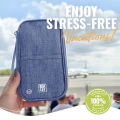 Document Organizer & Wallet (with RFID Blocker) - Violet Blue