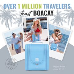 Medium Collapsible Hanging Toiletry Bag - Baby Blue