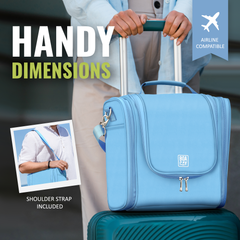 Extra-Large Collapsible Hanging Toiletry Bag - Baby Blue