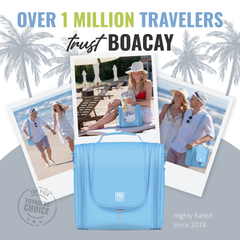 Extra-Large Collapsible Hanging Toiletry Bag - Baby Blue