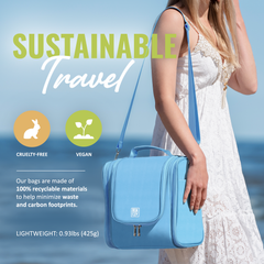 Extra-Large Collapsible Hanging Toiletry Bag - Baby Blue