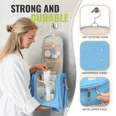 Extra-Large Collapsible Hanging Toiletry Bag - Baby Blue