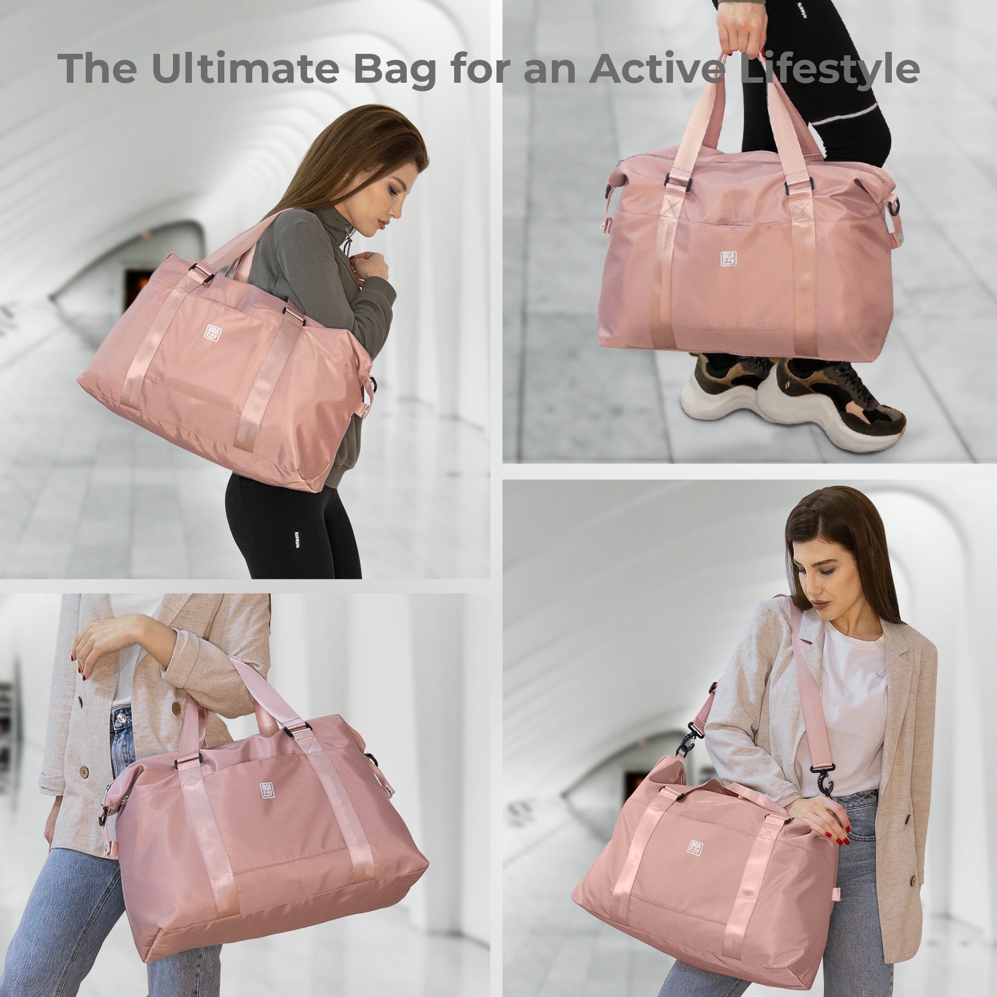 Duffle Weekender Bag Pink – Boacay - Main Image