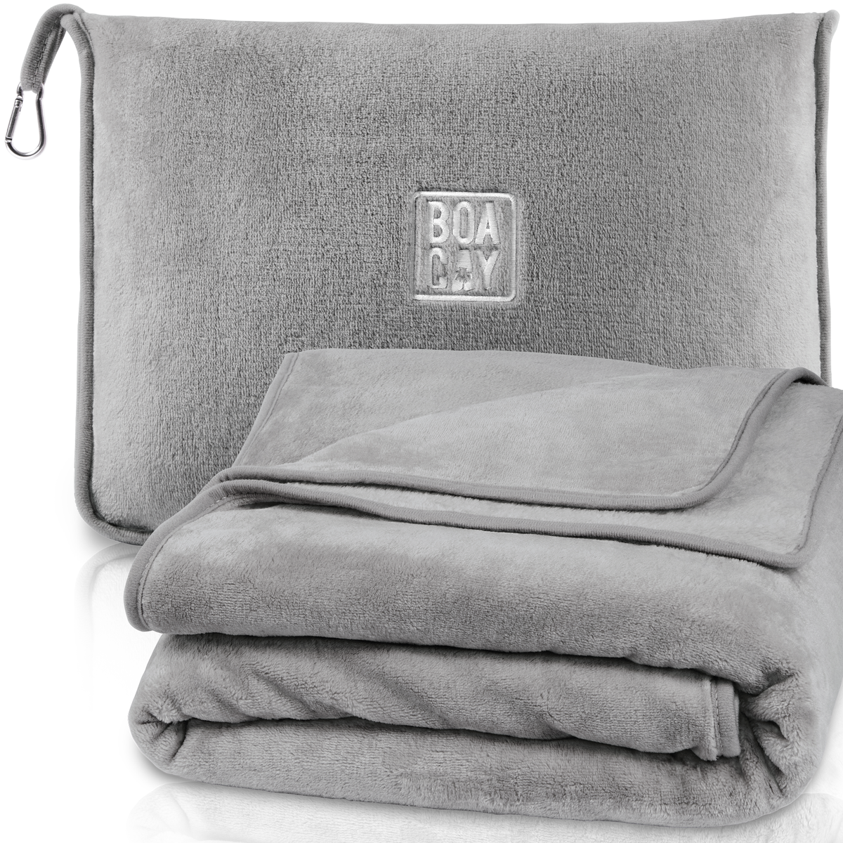 Plain Packable Travel Blanket - Gray