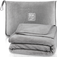 Plain Packable Travel Blanket - Gray