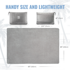 Plain Packable Travel Blanket - Gray