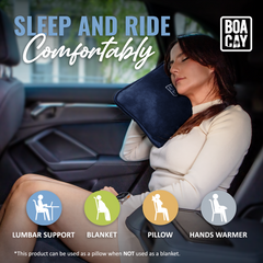 Plain Packable Travel Blanket - Navy