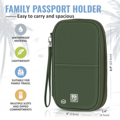 Document Organizer & Wallet (with RFID Blocker) - Olive Green