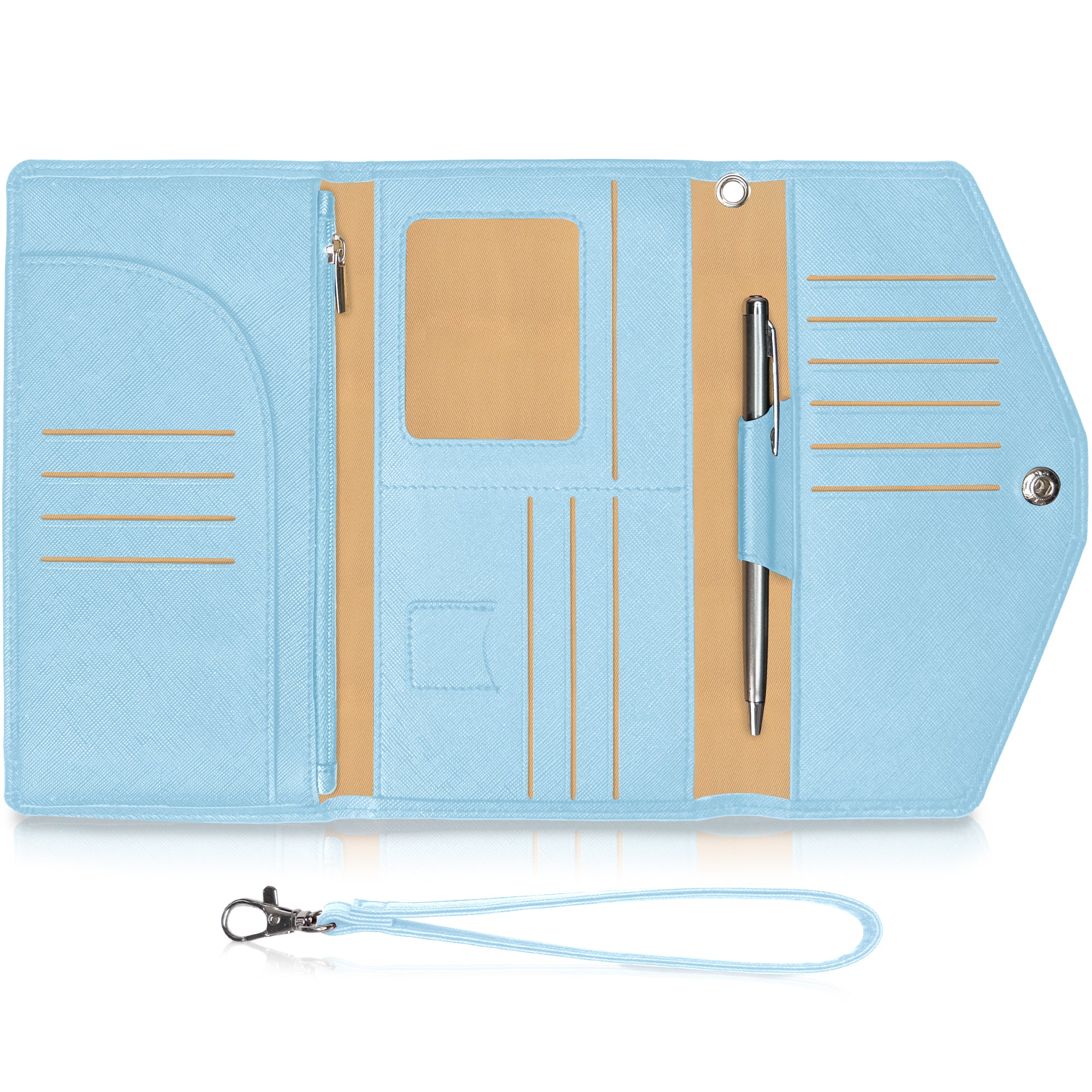 Baby Blue Travel Wallet & Passport Holder for Women & Men