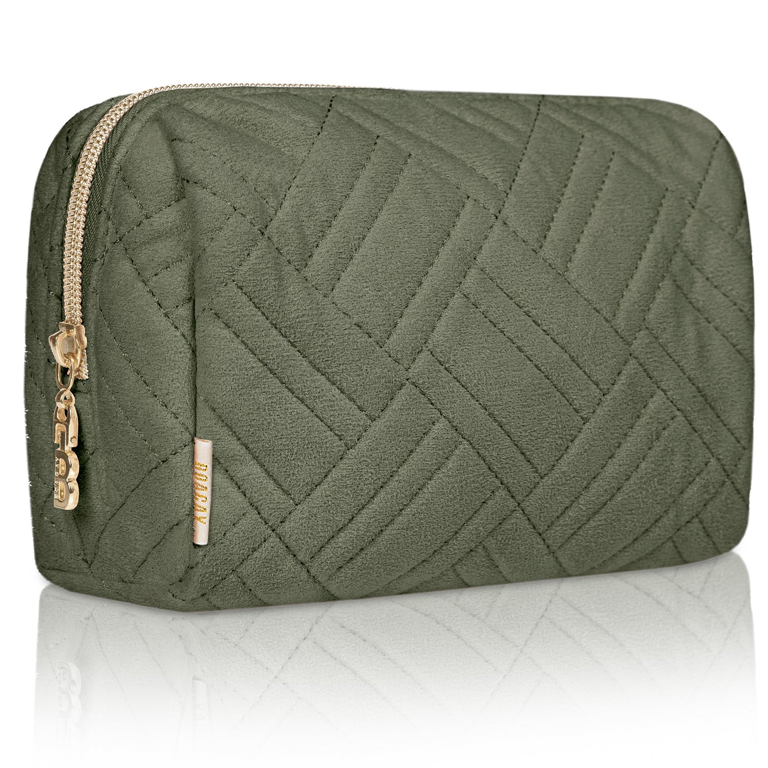 Small Olive Green Travel Cosmetic Makeup Bag Boacay