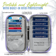 Document Organizer & Wallet (with RFID Blocker) - Lavender