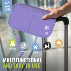 Document Organizer & Wallet (with RFID Blocker) - Lavender