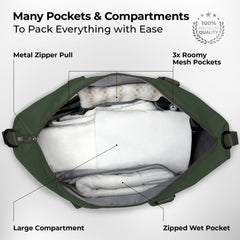 Duffle & Weekender Bag - Olive Green