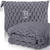 Gray Soft & Warm Travel Blanket for Airplane & Car - Honeycomb Embossed