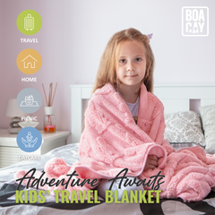 Bunny Packable Travel Blanket - Pink