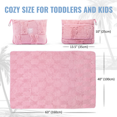 Bunny Packable Travel Blanket - Pink