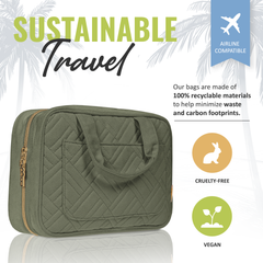 Medium Foldable Hanging Toiletry Bag - Olive Green (Dark Interior)
