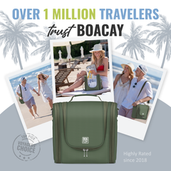 Extra-Large Collapsible Hanging Toiletry Bag - Olive Green (Gray Interior)