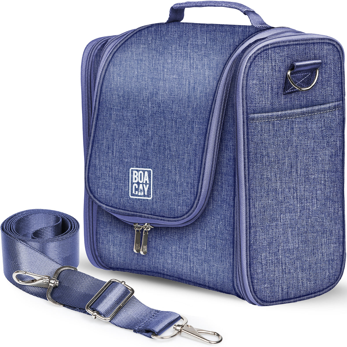 Extra-Large Collapsible Hanging Toiletry Bag - Violet Blue (Gray Interior)