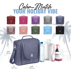 Extra-Large Collapsible Hanging Toiletry Bag - Violet Blue (Gray Interior)