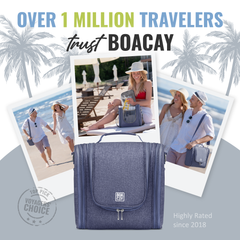 Extra-Large Collapsible Hanging Toiletry Bag - Violet Blue (Gray Interior)