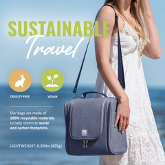 Extra-Large Collapsible Hanging Toiletry Bag - Violet Blue (Gray Interior)