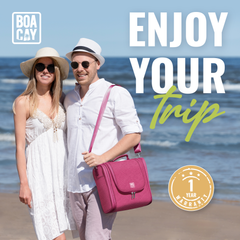 Extra-Large Collapsible Hanging Toiletry Bag - Cerise Pink (Gray Interior)