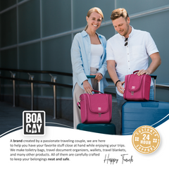 Extra-Large Collapsible Hanging Toiletry Bag - Cerise Pink (Gray Interior)