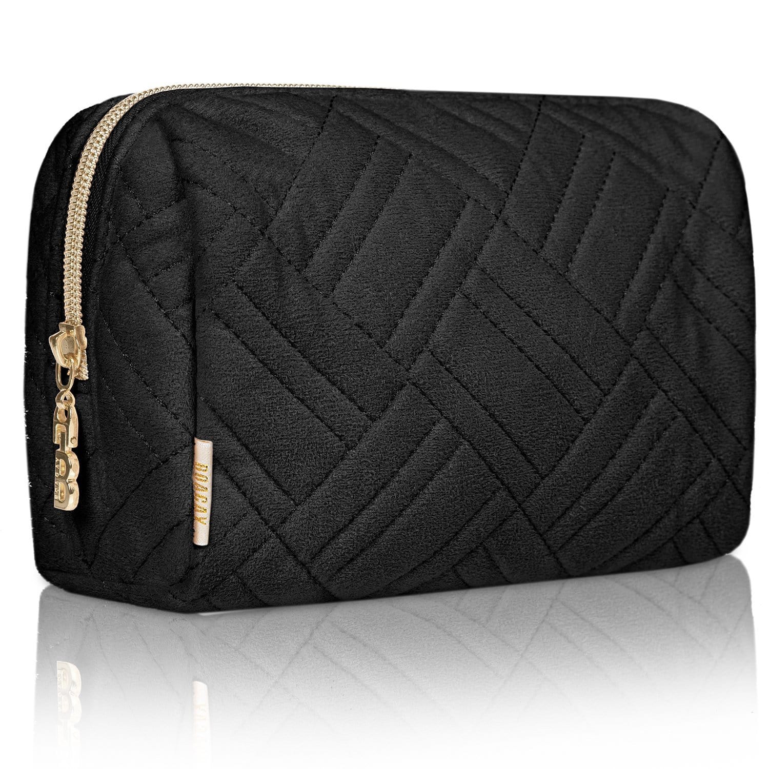 Black Travel Toiletry Bag with multiple compartments for a perfect organization of your cosmetics. It is waterproof and perfect for travel, camping or business trips. Practical and Portable, this cosmetic bag is ideal for home use, but you can also fit it in your purse when you are on the go.